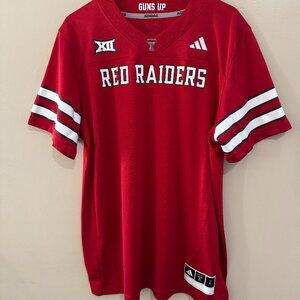 ADIDAS Texas Tech Red Raiders NCAA Football Jersey Red Men’s L JN9423 $110 NEW
